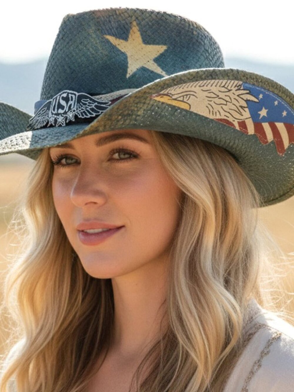 American Pride Cowgirl / Cowboy Hat Western Rodeo USA Eagle Paper Straw Hats NEW